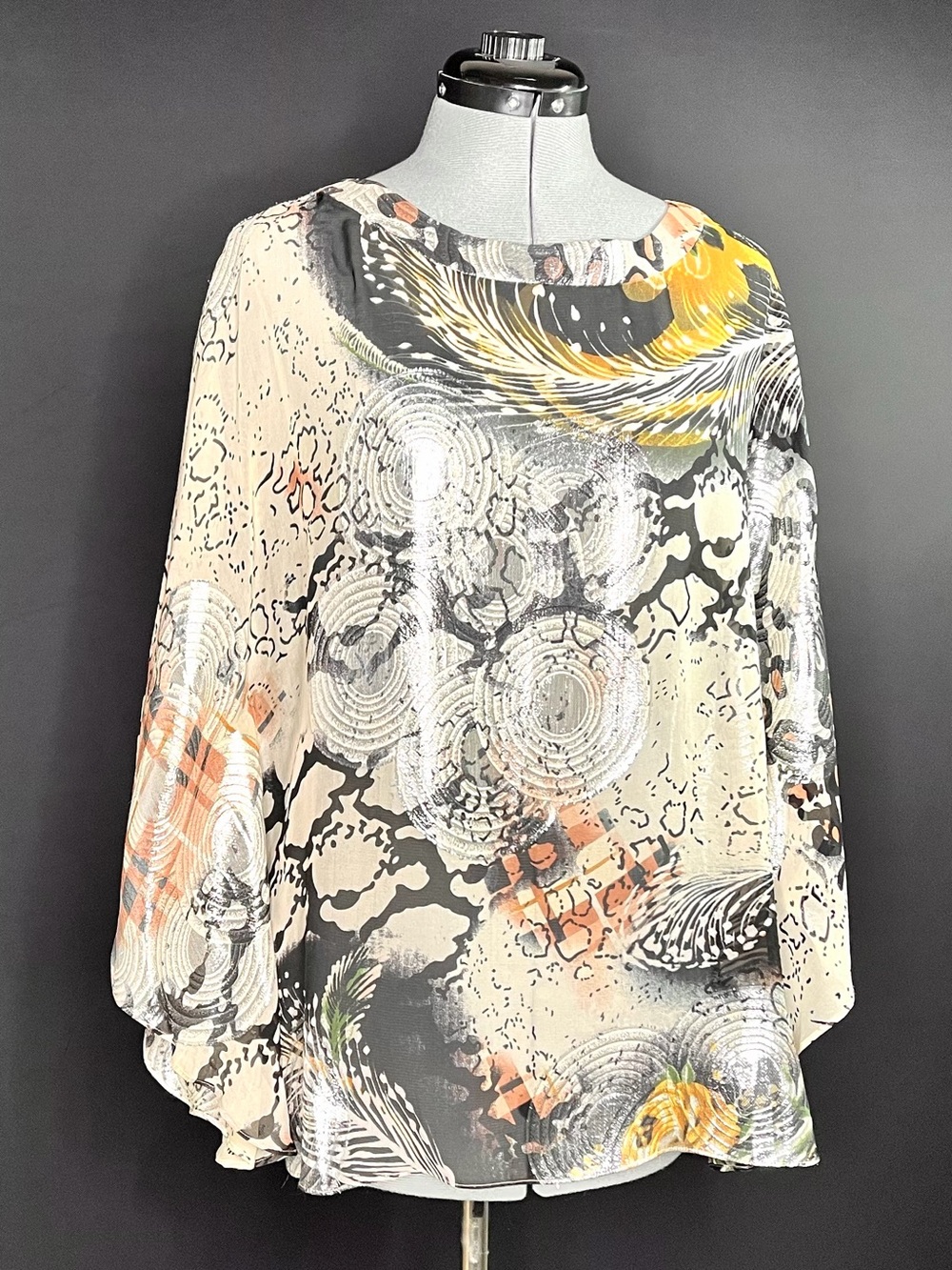 CHICO’S, Women's Abstract Print Sheer Blouse - Multi